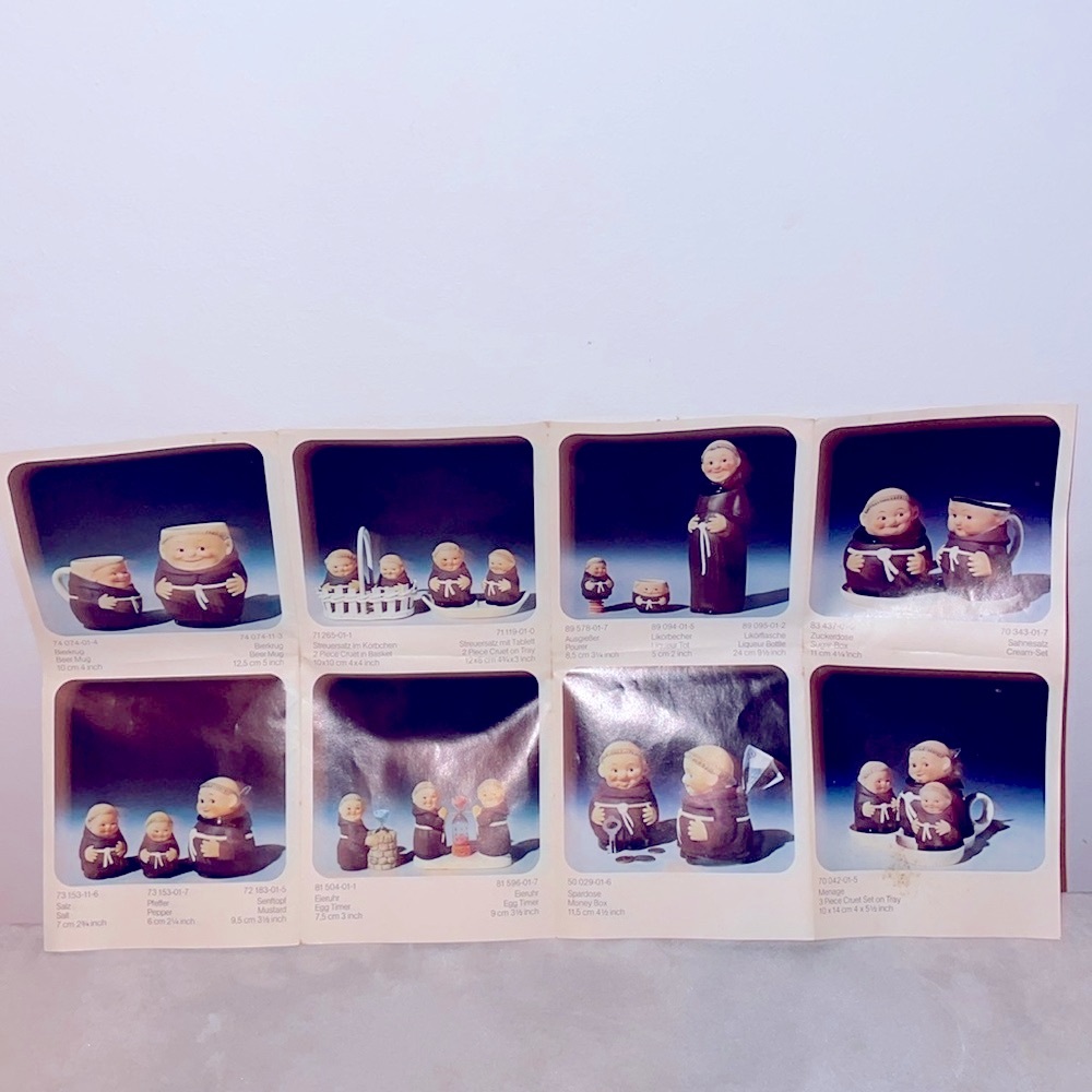 Vintage Goebel Friar Tuck Creamer & Sugar Hummel Figurines Original Pamphlet EUC - Picture 16 of 16